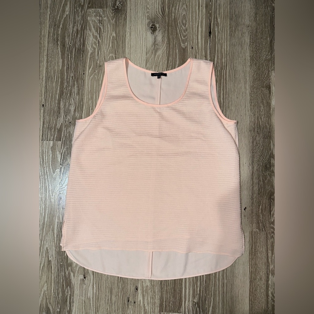 LAFAYETTE‎ 148 Peach Beige Crepe Pleated Plisse Tank Top Medium - Picture 3 of 7